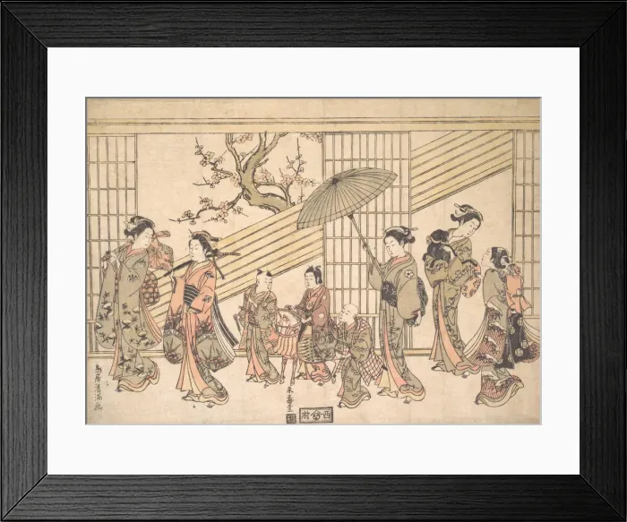 Framed Print : Children Play-acting a Daimyo Procession, ca. 1763. ca. 1763. Creator: Torii Kiyomitsu Framed Print : Children Play-acting a Daimyo Procession, ca. 1763. ca. 1763. Creator: Torii Kiyomitsu