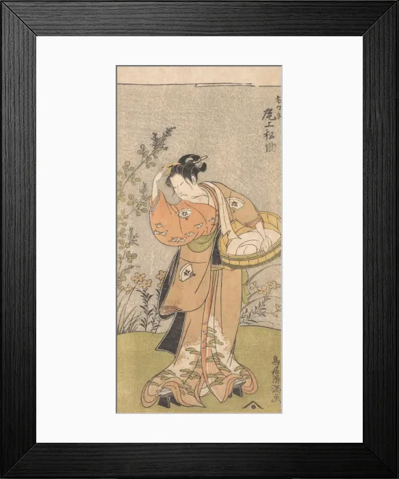 Framed Print : The Actor Onoya Matsusuke, in Female Robe of O-Kane, Adjusts the Comb in His Hair, 17 Framed Print : The Actor Onoya Matsusuke, in Female Robe of O-Kane, Adjusts the Comb in His Hair, 17
