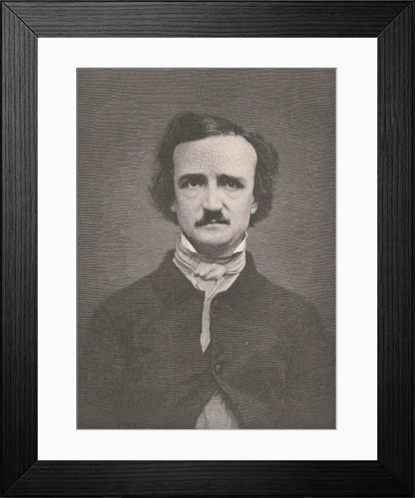 Framed Print : Portrait of Edgar Allan Poe, 1880. 1880. Creator: Timothy Cole Framed Print : Portrait of Edgar Allan Poe, 1880. 1880. Creator: Timothy Cole