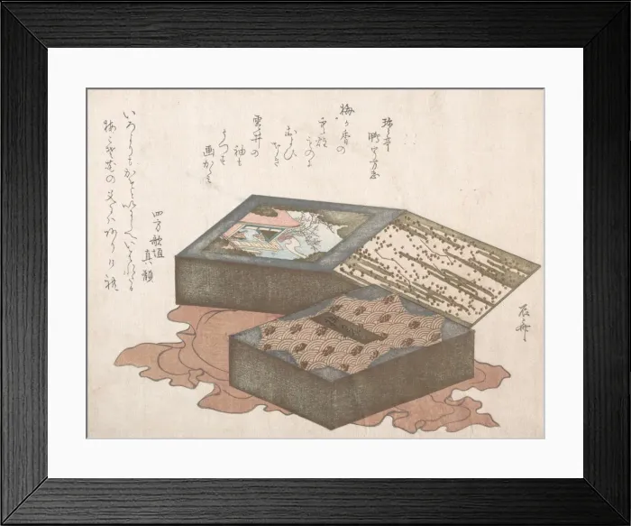 Framed Print : Cakes In a Box with Wrapping Cloth, 19th century. 19th century. Creator: Shinsai Framed Print : Cakes In a Box with Wrapping Cloth, 19th century. 19th century. Creator: Shinsai