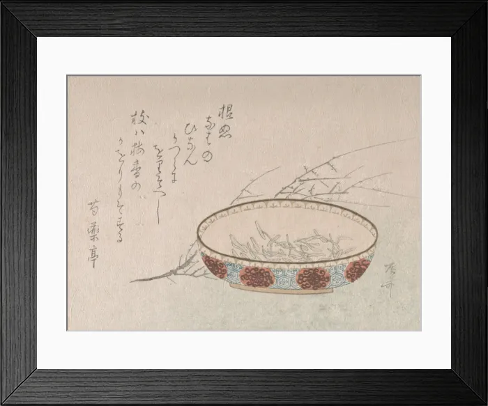 Framed Print : Branch of Plum Blossoms and Bowl, 19th century. 19th century. Creator: Shinsai Framed Print : Branch of Plum Blossoms and Bowl, 19th century. 19th century. Creator: Shinsai