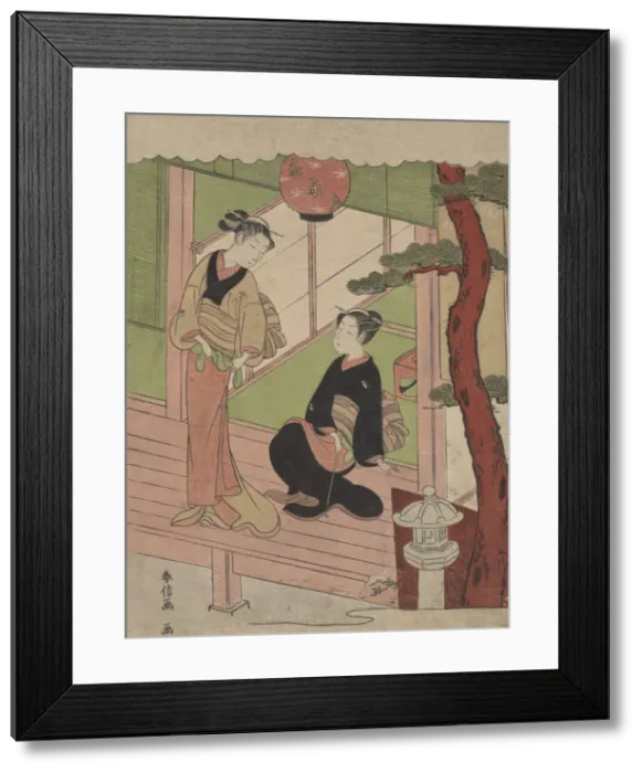 Framed Print : Two Young Women on a Verandah, ca. 1766-70. ca. 1766-70. Creator: Suzuki Harunobu Framed Print : Two Young Women on a Verandah, ca. 1766-70. ca. 1766-70. Creator: Suzuki Harunobu