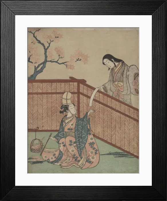 Framed Print : Warming the Sake by Maple Leaf Fire. Creator: Suzuki Harunobu Framed Print : Warming the Sake by Maple Leaf Fire. Creator: Suzuki Harunobu