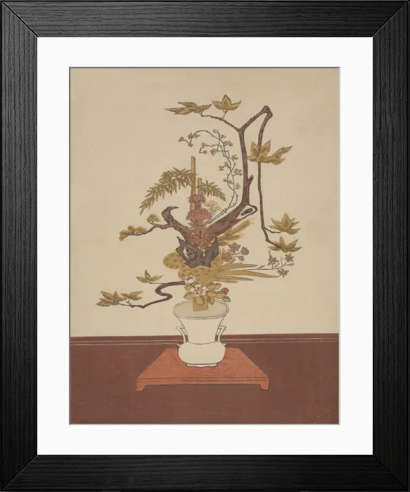 Framed Print : Ike Bana (Flower Arrangement) in the Ike-no-bo Style, probably 1765. probably 1765 Framed Print : Ike Bana (Flower Arrangement) in the Ike-no-bo Style, probably 1765. probably 1765