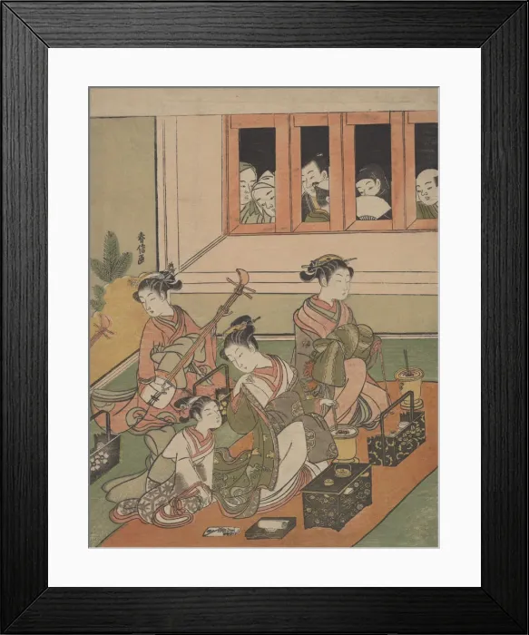 Framed Print : The Watchers and the Watched, 1764-72. 1764-72. Creator: Suzuki Harunobu Framed Print : The Watchers and the Watched, 1764-72. 1764-72. Creator: Suzuki Harunobu