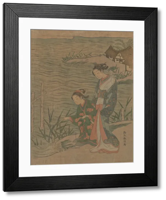 Framed Print : Two Young Ladies at the Shore, ca. 1768. ca. 1768. Creator: Suzuki Harunobu Framed Print : Two Young Ladies at the Shore, ca. 1768. ca. 1768. Creator: Suzuki Harunobu