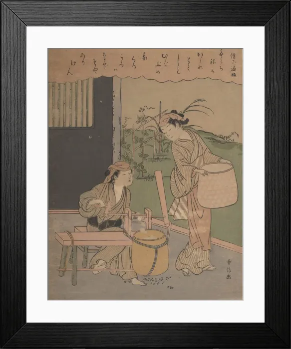 Framed Print : Poem by Henjo Sojo, ca. 1766. ca. 1766. Creator: Suzuki Harunobu Framed Print : Poem by Henjo Sojo, ca. 1766. ca. 1766. Creator: Suzuki Harunobu