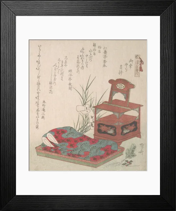 Framed Print : Cabinet for the Toilet and Bed-Clothes, probably 1819. probably 1819. Creator: Shinsai Framed Print : Cabinet for the Toilet and Bed-Clothes, probably 1819. probably 1819. Creator: Shinsai