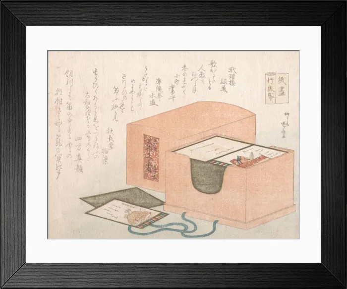 Framed Print : Box with Cards for the Poem Card Game. Creator: Shinsai Framed Print : Box with Cards for the Poem Card Game. Creator: Shinsai