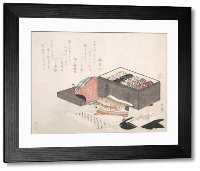 Framed Print : Box with Draperies, 19th century. 19th century. Creator: Shinsai Framed Print : Box with Draperies, 19th century. 19th century. Creator: Shinsai