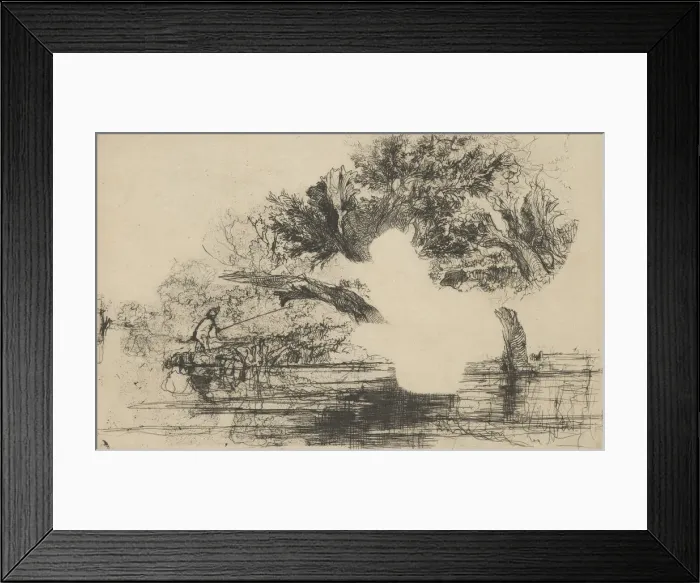 Framed Print : Penton Hook, 1864. 1864. Creator: Francis Seymour Haden Framed Print : Penton Hook, 1864. 1864. Creator: Francis Seymour Haden