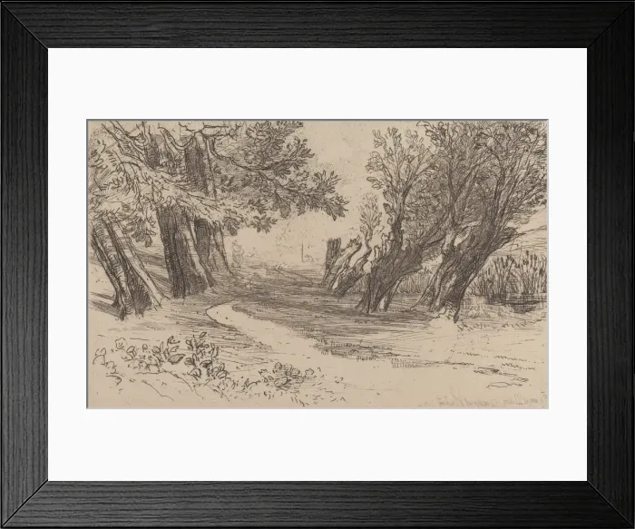 Framed Print : The Lovers Walk, No. I, 1864. 1864. Creator: Francis Seymour Haden Framed Print : The Lovers Walk, No. I, 1864. 1864. Creator: Francis Seymour Haden