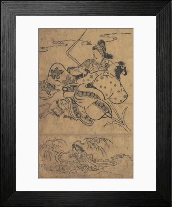 Framed Print : At the Edge of the River Akutagawa from the Tales of Ise (Ise monogatari) Framed Print : At the Edge of the River Akutagawa from the Tales of Ise (Ise monogatari)