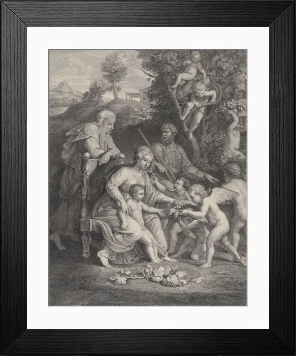 Framed Print : The Holy Family with Saint Elizabeth and angels, ca. 1729. ca. 1729 Framed Print : The Holy Family with Saint Elizabeth and angels, ca. 1729. ca. 1729