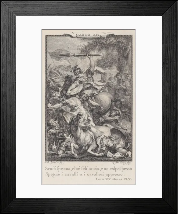 Framed Print : Canto 14, Stanza 45, from Orlando Furioso, 1774. 1774. Creator: Nicolas de Launay Framed Print : Canto 14, Stanza 45, from Orlando Furioso, 1774. 1774. Creator: Nicolas de Launay