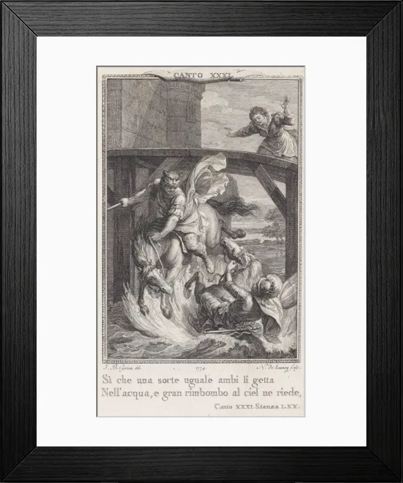 Framed Print : Canto 31, Stanza 70, from Orlando Furioso, 1774. 1774. Creator: Nicolas de Launay Framed Print : Canto 31, Stanza 70, from Orlando Furioso, 1774. 1774. Creator: Nicolas de Launay