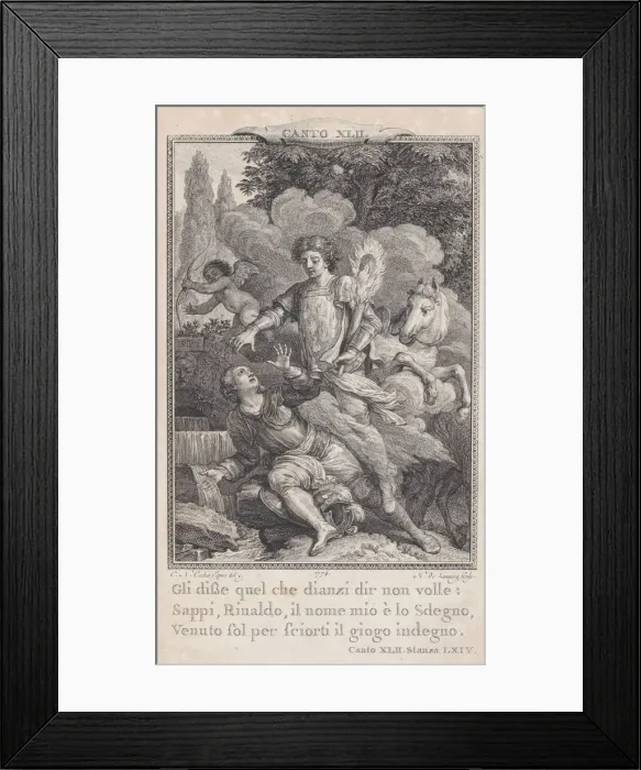 Framed Print : Canto 42, Stanza 64, from Orlando Furioso, 1774. 1774. Creator: Nicolas de Launay Framed Print : Canto 42, Stanza 64, from Orlando Furioso, 1774. 1774. Creator: Nicolas de Launay