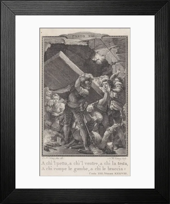 Framed Print : Canto 13, Stanza 38, from Orlando Furioso, 1772-74. 1772-74. Creator: Nicolas de Launay Framed Print : Canto 13, Stanza 38, from Orlando Furioso, 1772-74. 1772-74. Creator: Nicolas de Launay