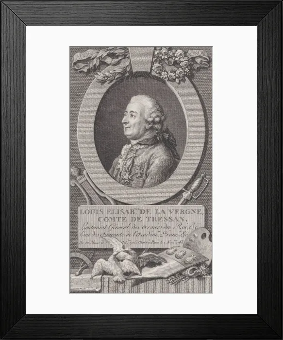 Framed Print : Portrait of Louis Elisabeth de La Vergne, Comte de Tressan, 1783-92. 1783-92 Framed Print : Portrait of Louis Elisabeth de La Vergne, Comte de Tressan, 1783-92. 1783-92