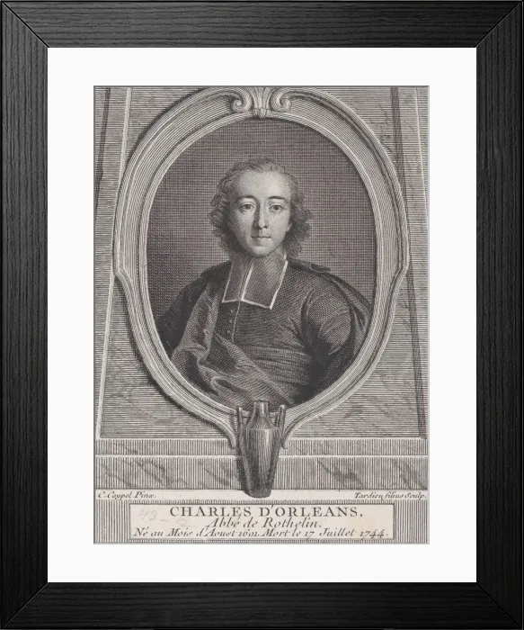 Framed Print : Portrait of Charles d Orleans, Abbe of Rothelin, 1744-49. 1744-49 Framed Print : Portrait of Charles d Orleans, Abbe of Rothelin, 1744-49. 1744-49