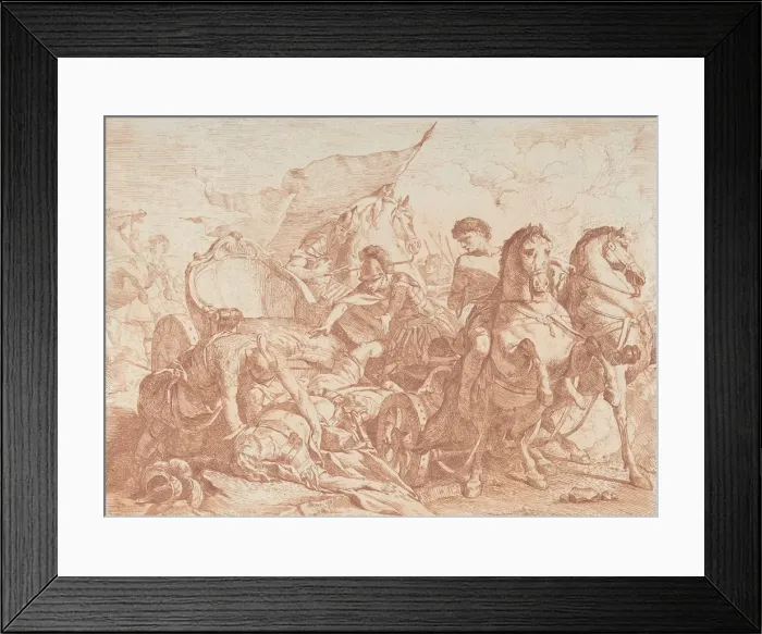 Framed Print : Fall of Antiochus From His Chariot, 18th century. 18th century Framed Print : Fall of Antiochus From His Chariot, 18th century. 18th century