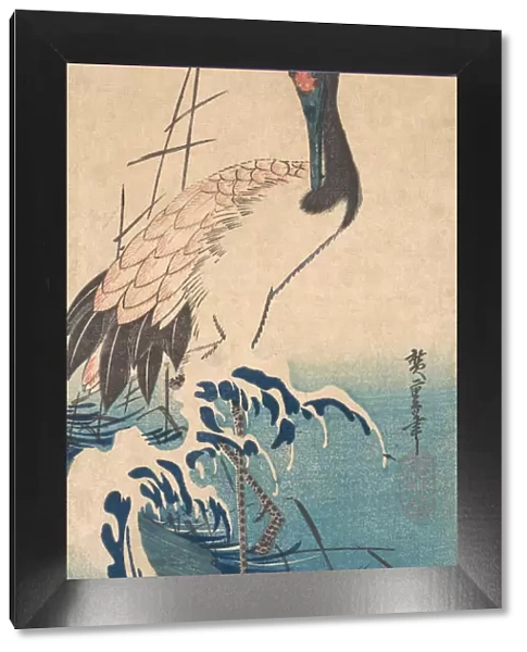 Crane and Surf, ca. 1833. ca. 1833. Creator: Ando Hiroshige