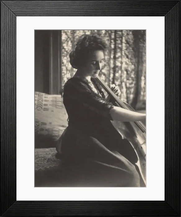 Framed Print : [Woman Playing Cello], 1880s. 1880s. Creator: Thomas Eakins