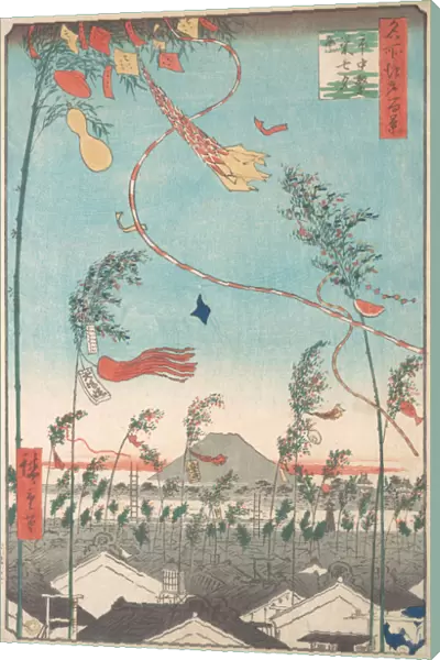 The Tanabata Festival, from the series One Hundred Famous Views of Edo, 1857. 1857. Creator: Ando Hiroshige