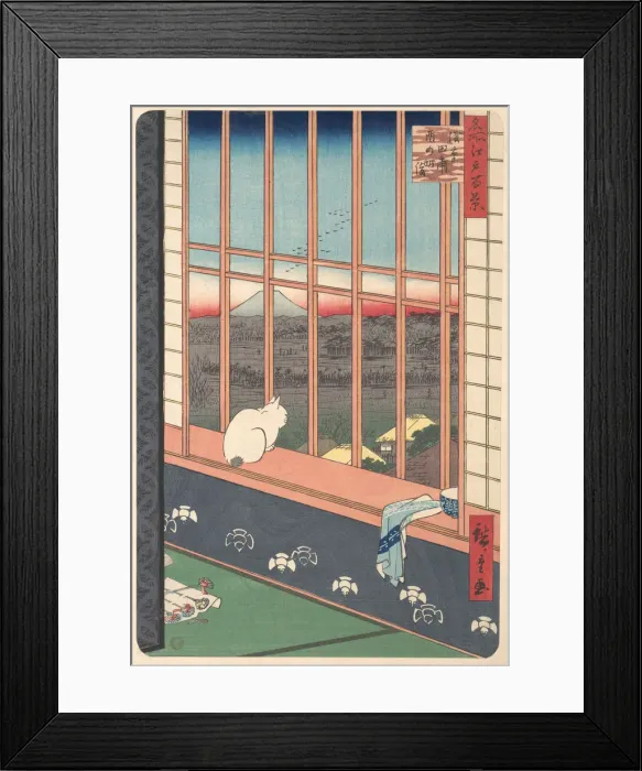 Framed Print : Revelers Returned from the Tori no Machi Festival at Asakusa, from the series One Hundred... 1857. Creator: Ando Hiroshige