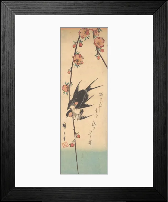 Framed Print : Pear Blossoms and Swallows, ca. 1840. ca. 1840. Creator: Ando Hiroshige Framed Print : Pear Blossoms and Swallows, ca. 1840. ca. 1840. Creator: Ando Hiroshige