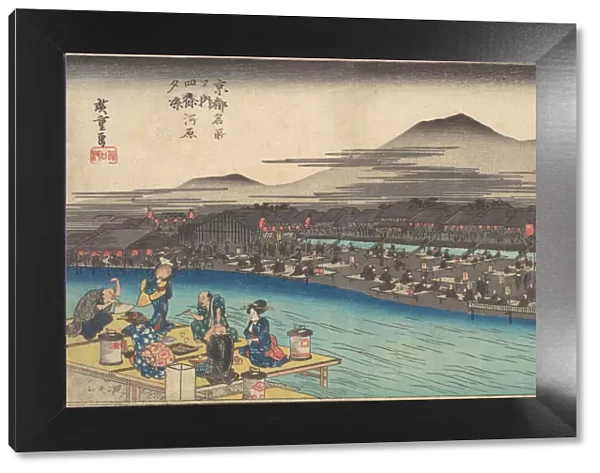 Cooling off in the Evening at Shijogawara, ca. 1834. ca. 1834. Creator: Ando Hiroshige