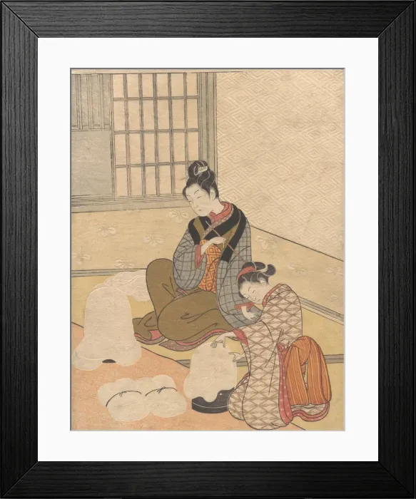 Framed Print : Evening Snow on the Nurioke, from the series Eight Parlor Views, ca. 1766. ca. 1766