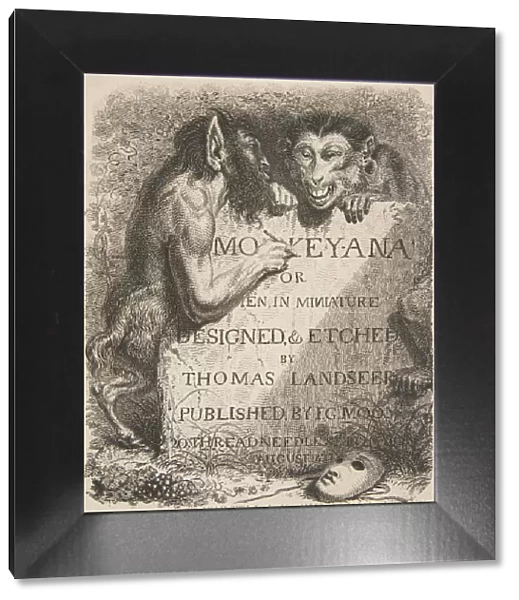 Title Page, from Monkey-ana, or Men in Miniature, 1827. 1827. Creator: Thomas Landseer