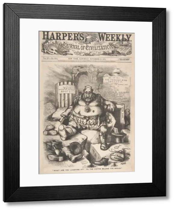 Framed Print : What are You Laughing at? To the Victor Belong the Spoils (from Harpers Week Framed Print : What are You Laughing at? To the Victor Belong the Spoils (from Harpers Week