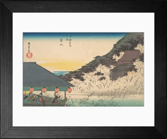 Framed Print : Kiyomizu Temple (Kiyomizu), from the series Famous Views of Kyoto (Kyoto meisho no uchi), ca. 1834. Creator: Ando Hiroshige Framed Print : Kiyomizu Temple (Kiyomizu), from the series Famous Views of Kyoto (Kyoto meisho no uchi), ca. 1834. Creator: Ando Hiroshige