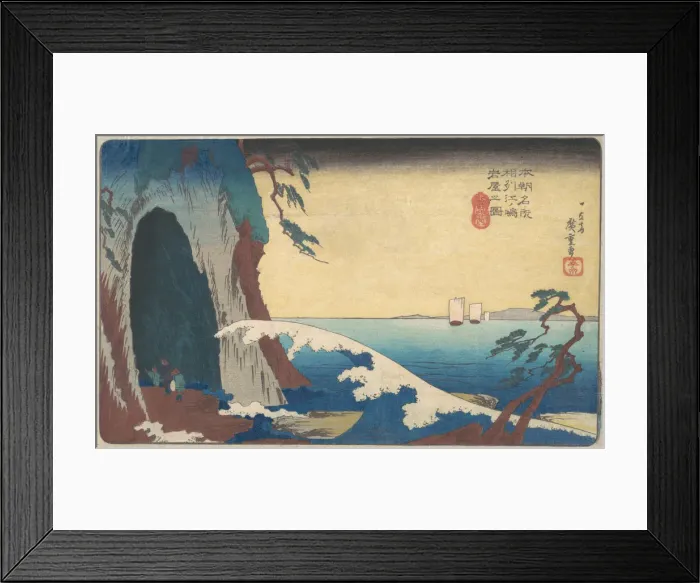 Framed Print : Soshu, Enoshima Iwaya no Zu. Creator: Ando Hiroshige Framed Print : Soshu, Enoshima Iwaya no Zu. Creator: Ando Hiroshige