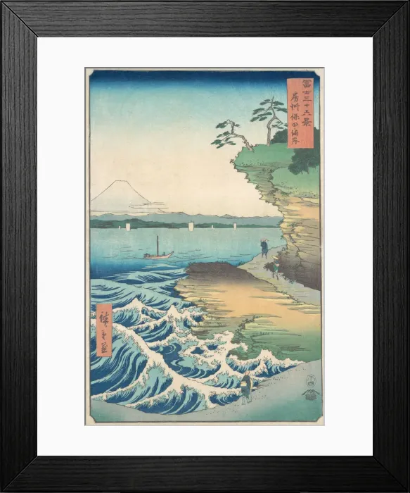 Framed Print : Seashore at Hoda, Province of Awa, 1858-59. 1858-59. Creator: Ando Hiroshige Framed Print : Seashore at Hoda, Province of Awa, 1858-59. 1858-59. Creator: Ando Hiroshige