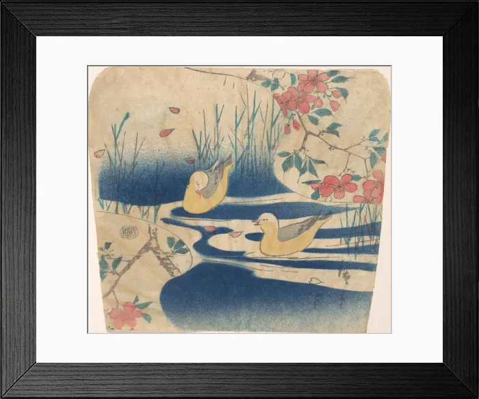 Framed Print : Hooded Gulls and Cherry Blossoms, probably 1850-62. probably 1850-62. Creator: Ando Hiroshige Framed Print : Hooded Gulls and Cherry Blossoms, probably 1850-62. probably 1850-62. Creator: Ando Hiroshige