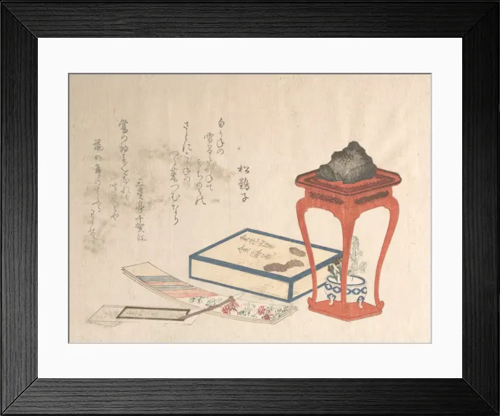 Framed Print : Stand, Box and Writing-Paper, probably 1816. probably 1816. Creator: Shinsai Framed Print : Stand, Box and Writing-Paper, probably 1816. probably 1816. Creator: Shinsai
