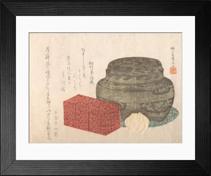 Framed Print : Fire-Holder and Tea-Box, 19th century. 19th century. Creator: Shinsai Framed Print : Fire-Holder and Tea-Box, 19th century. 19th century. Creator: Shinsai