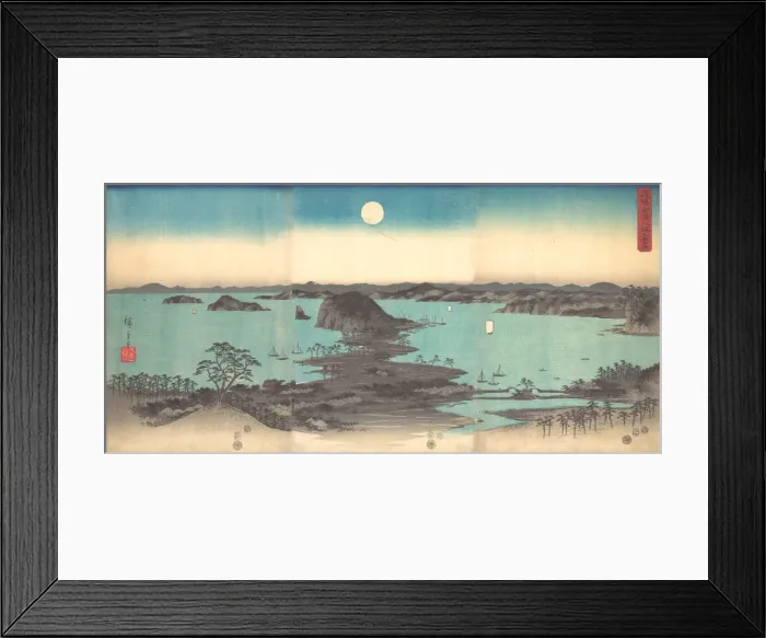 Framed Print : Full Moon at Kanazawa, Province of Musashi, 1857. 1857. Creator: Ando Hiroshige Framed Print : Full Moon at Kanazawa, Province of Musashi, 1857. 1857. Creator: Ando Hiroshige