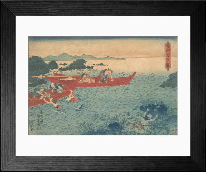 Framed Print : Seishu Awabi-tori no Zu, ca. 1840. ca. 1840. Creator: Utagawa Kunisada Framed Print : Seishu Awabi-tori no Zu, ca. 1840. ca. 1840. Creator: Utagawa Kunisada