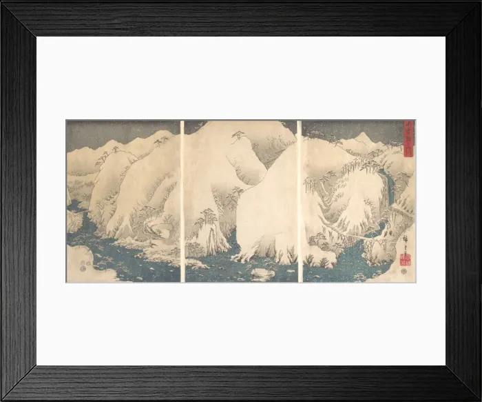 Framed Print : Kiso Gorge in the Snow. Creator: Ando Hiroshige Framed Print : Kiso Gorge in the Snow. Creator: Ando Hiroshige