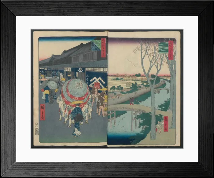 Framed Print : Hatsune Riding Ground, 1856-58. 1856-58. Creators: Ando Hiroshige, Uoya Eikichi Framed Print : Hatsune Riding Ground, 1856-58. 1856-58. Creators: Ando Hiroshige, Uoya Eikichi