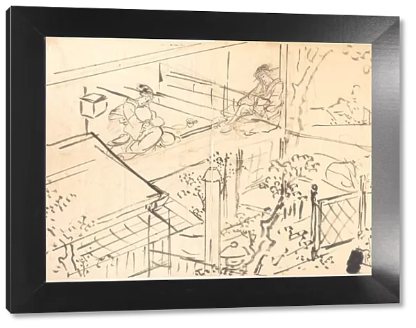 Two Courtesans Enjoying the View from a Teahouse. Creators: Utagawa Kunisada