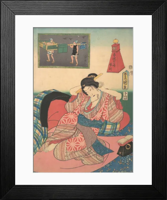 Framed Print : Twelve Hours of Spring Pleasures: Hour of the Dragon, 19th century. 19th century Framed Print : Twelve Hours of Spring Pleasures: Hour of the Dragon, 19th century. 19th century