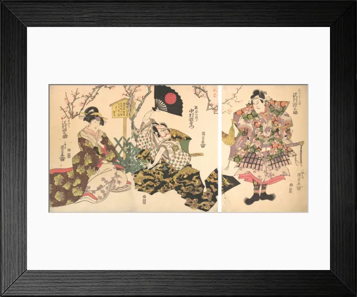 Framed Print : Kabuki Scene at Kumagais Camp, from the play The Chronicle of the Battle of Ichinotani Framed Print : Kabuki Scene at Kumagais Camp, from the play The Chronicle of the Battle of Ichinotani