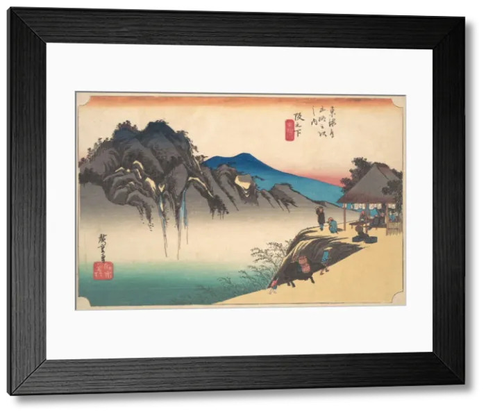 Framed Print : Saka-no-shita, Fude-sute Mine, ca. 1834. ca. 1834. Creator: Ando Hiroshige Framed Print : Saka-no-shita, Fude-sute Mine, ca. 1834. ca. 1834. Creator: Ando Hiroshige