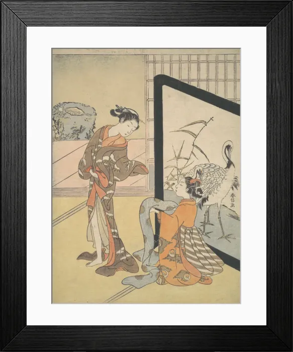 Framed Print : Courtesan and Shinzo, 1725-1770. 1725-1770. Creator: Suzuki Harunobu Framed Print : Courtesan and Shinzo, 1725-1770. 1725-1770. Creator: Suzuki Harunobu