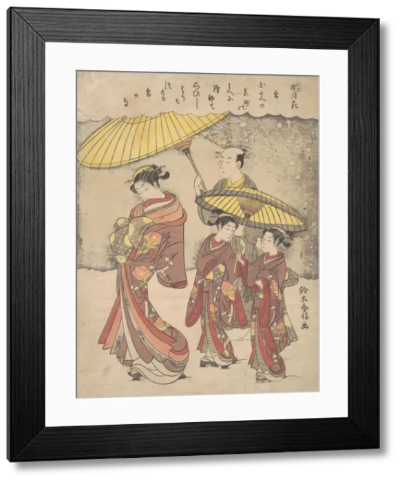 Framed Print : Snow, ca. 1769. ca. 1769. Creator: Suzuki Harunobu Framed Print : Snow, ca. 1769. ca. 1769. Creator: Suzuki Harunobu